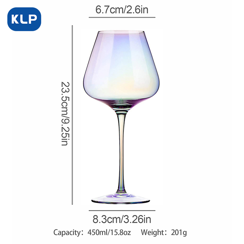 KLP4452 00  Rainbow Luster Burgundy Goblet Glass