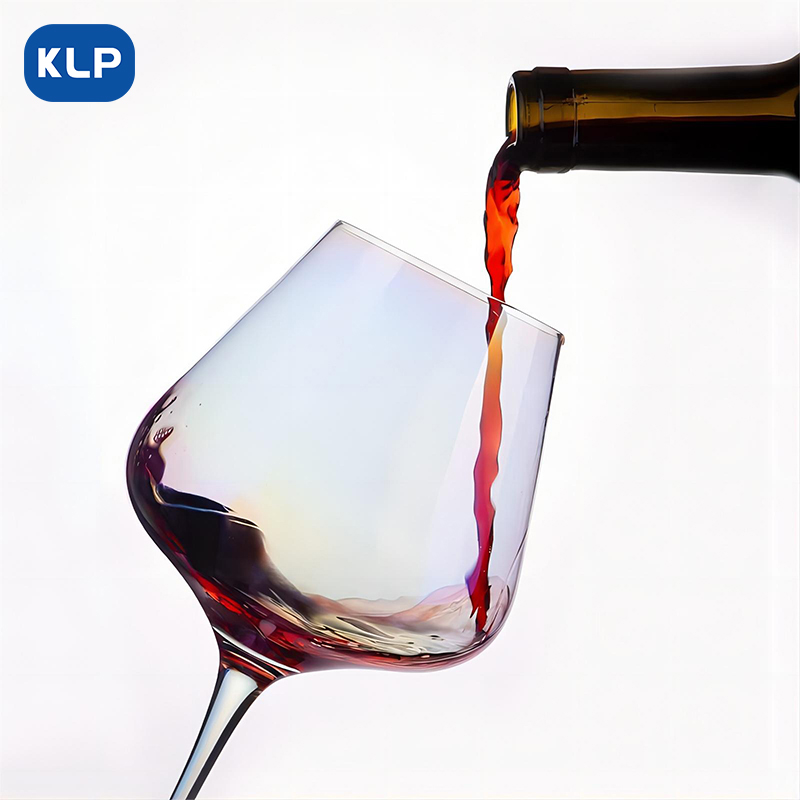 KLP4452 04 Rainbow Luster Burgundy Goblet Glass