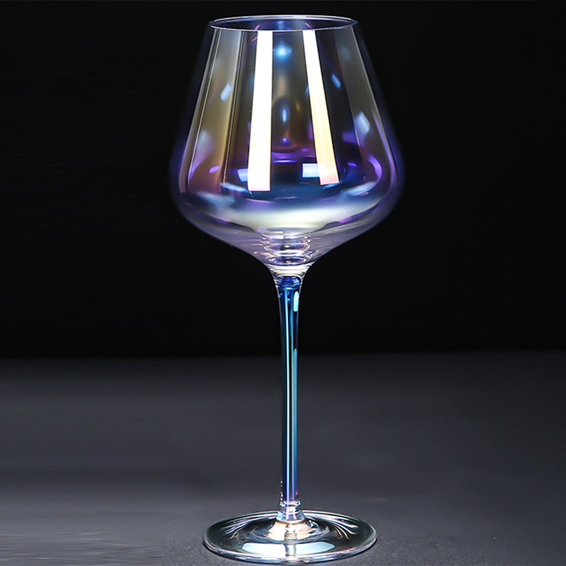 KLP4452 05 Rainbow Luster Burgundy Goblet Glass