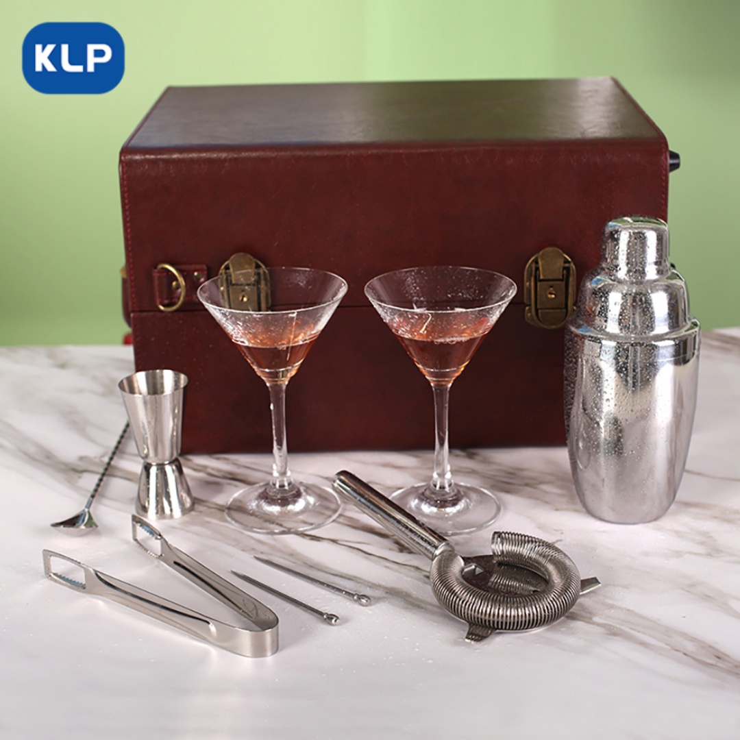 BS055 (2) Stainless Steel Cocktail Shaker Set with Case