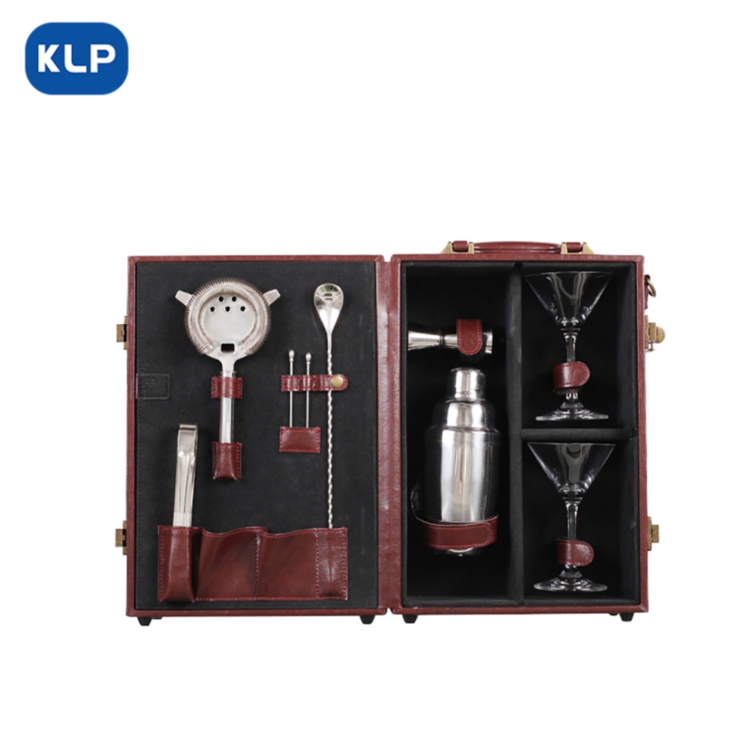 BS055 (3) Stainless Steel Cocktail Shaker Set with Case