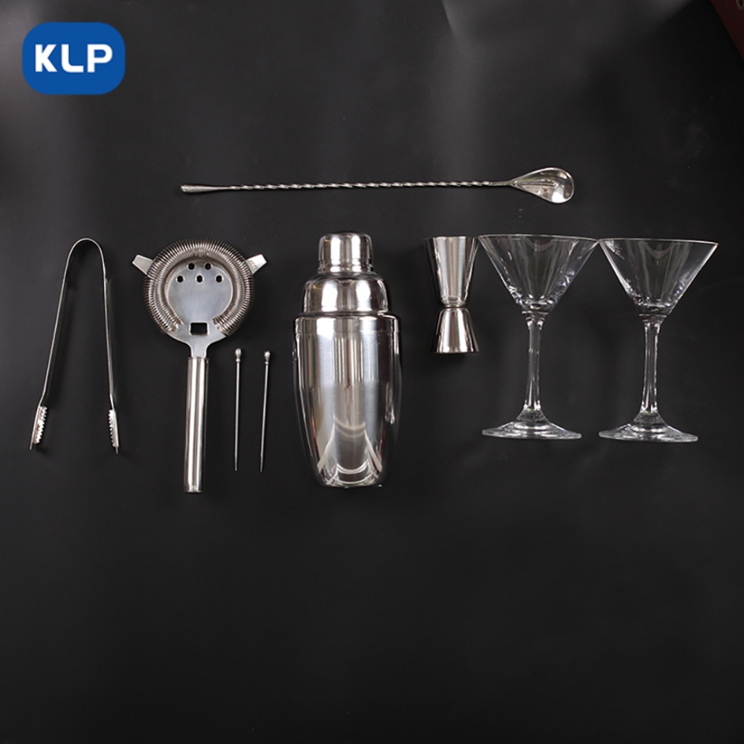 BS055 (5) Stainless Steel Cocktail Shaker Set with Case