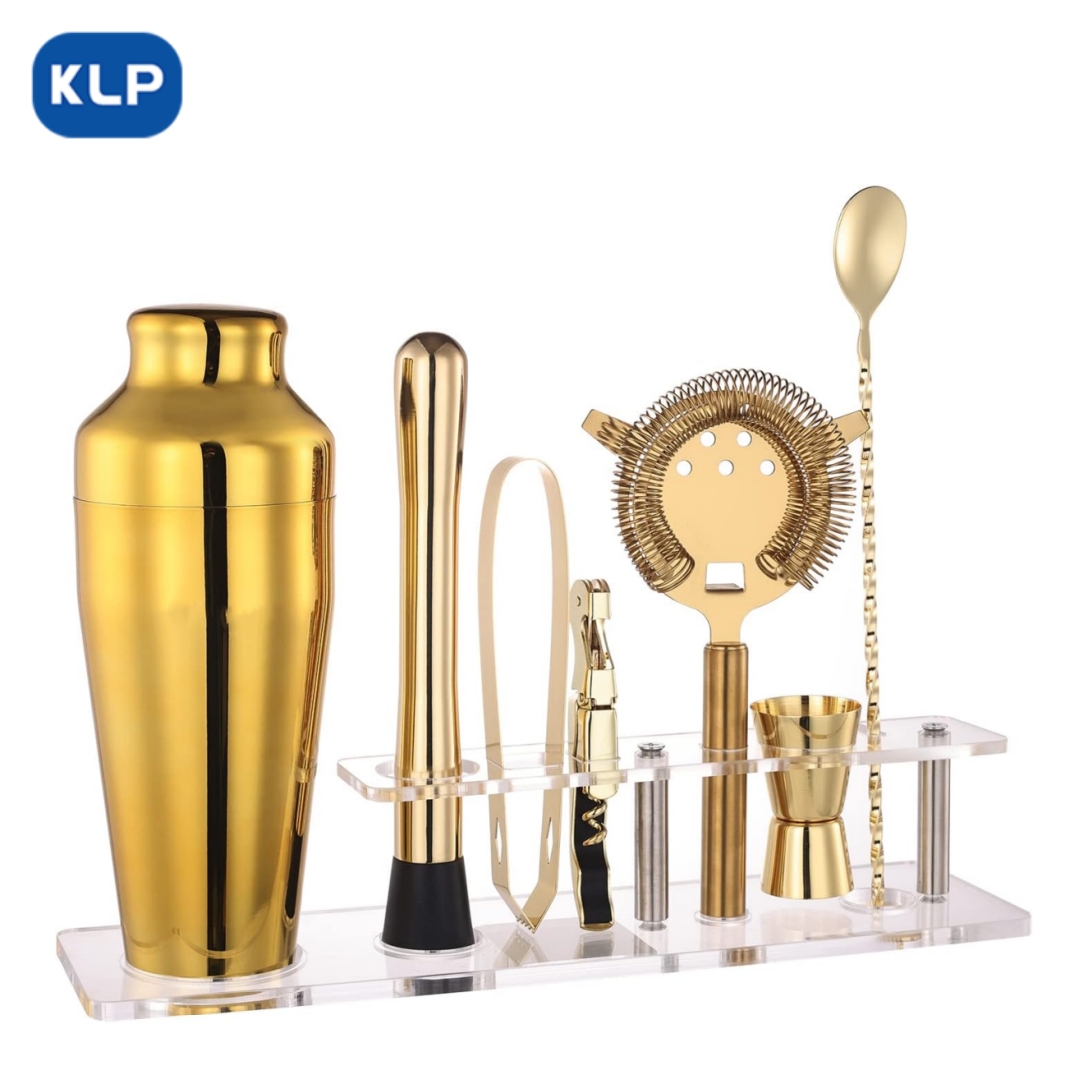 BSA013 (1) Cocktail Shaker Set with Arcylic Stand GOLD