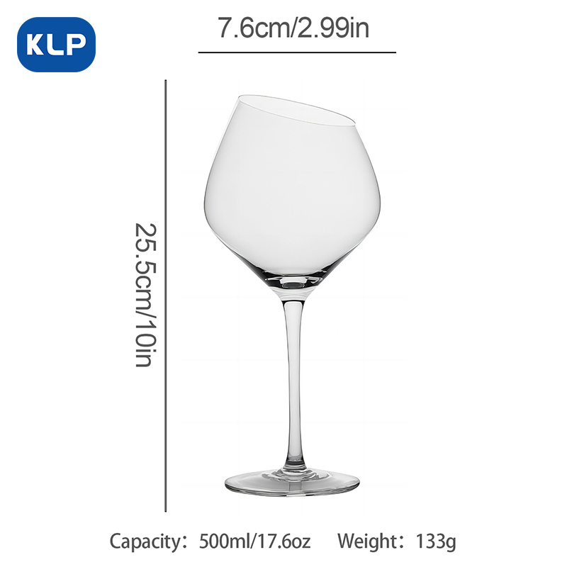 KLP4434 (6) Slanted Wine Glass-17OZ