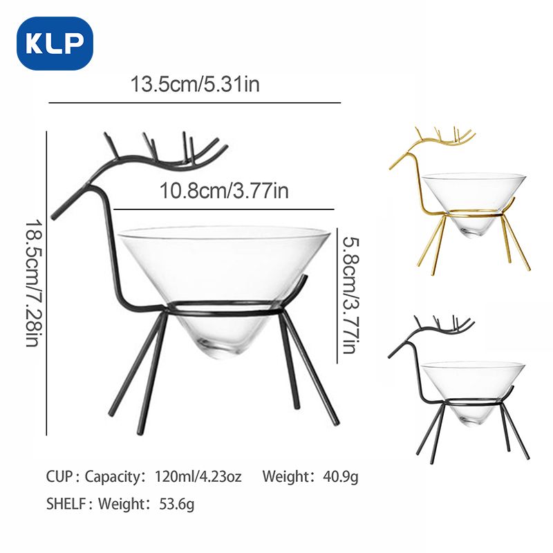 KLP4802 4803 (7) Martini Glass with Deer Shaped Stand