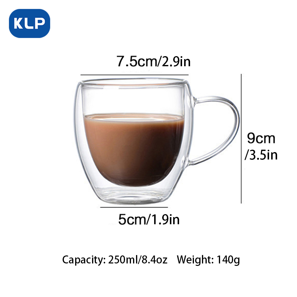 KLP823 (1) Double Walled Insulated Glasses Coffee Mug