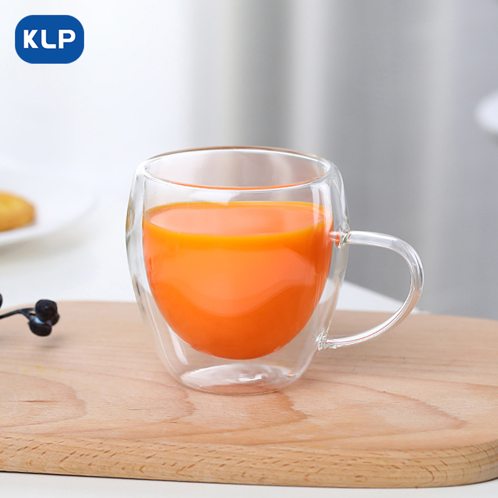 KLP823 (2) Double Walled Insulated Glasses Coffee Mug